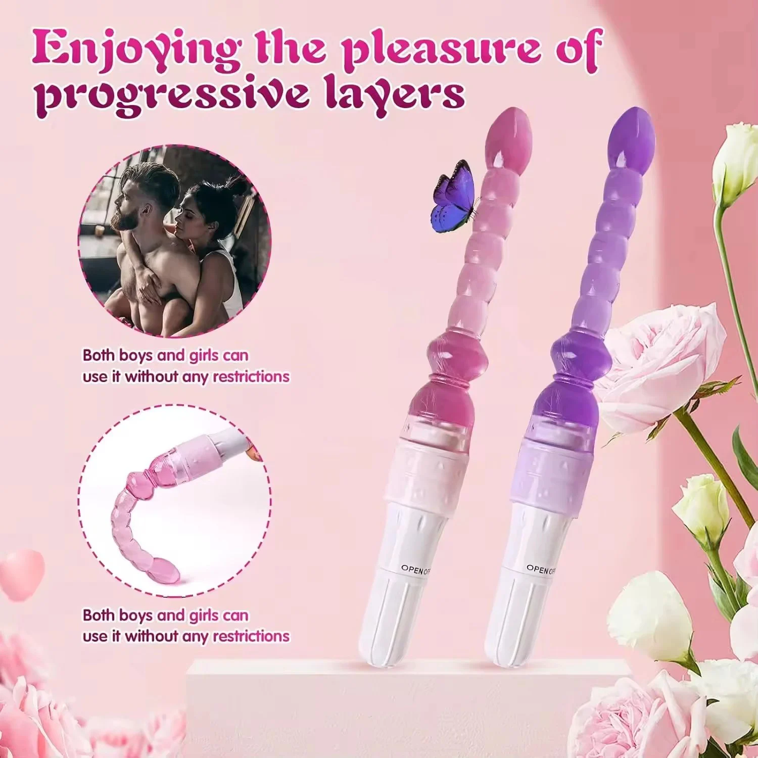 Flexible 7 Bead Anal Vibrator Prostate Stimulator Sex Toy for Men Women Couples-Anal Beads Butt Plug