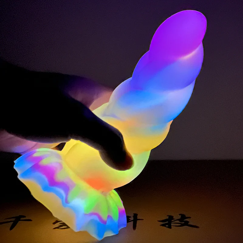 6 Inch Small Anal Plug Multi-Color Sex Toy Luminous Butt Stimulation with Strong Suction Cup for Women