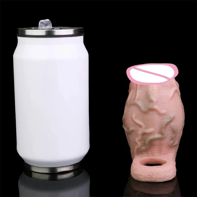 Silicone Big Male Cock Cover Realistic Hollow Dildo With Anti-drop Stretchable Penis Sleeve Extender for Men Toys