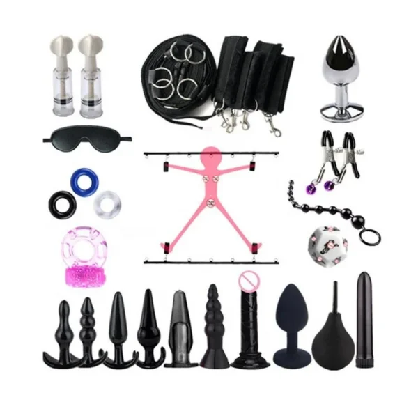 Best Price 20pcs Adult Games Erotic Bed Bondage Set With Sex Toys