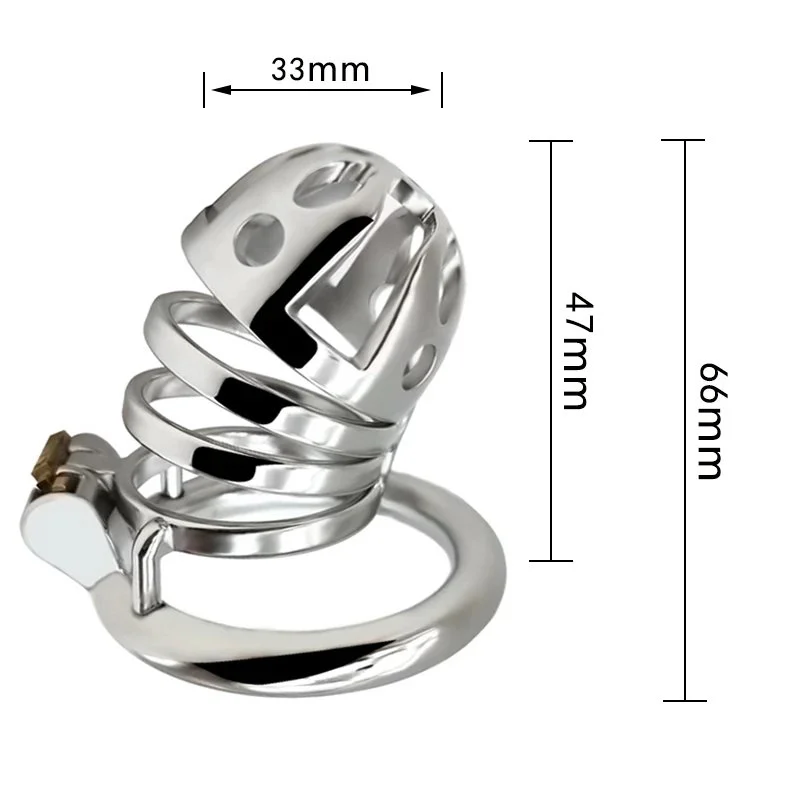 66mm Stainless Steel Male Chastity Cage, High Security Cock Lock for & Bondage Play