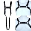 Black PU Strap Belt Accessory Compatible With Chastity Cage Full Body Chest Harness Bondage Restraint Kit Adult Sex Toys