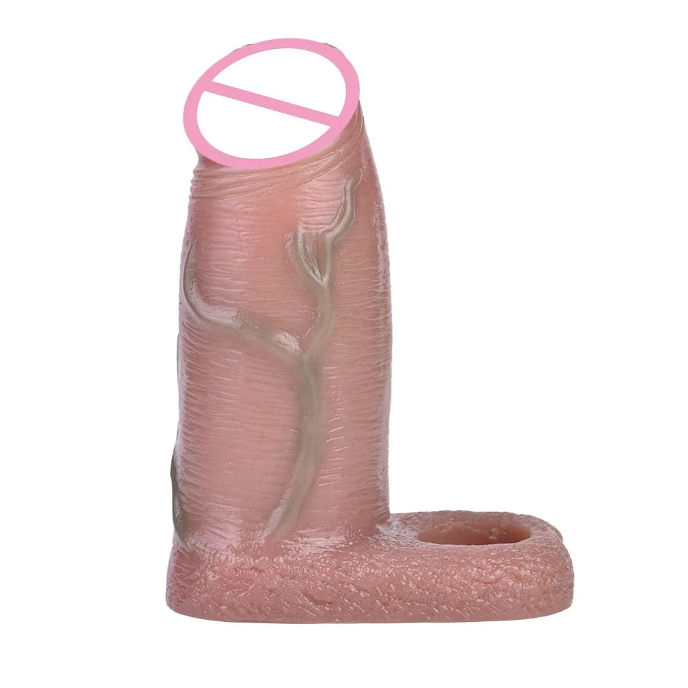 Support Droppingship Realistic Silicone Extension Penis Extender Big Dildo on Hollow Dildos Sleeves for Men