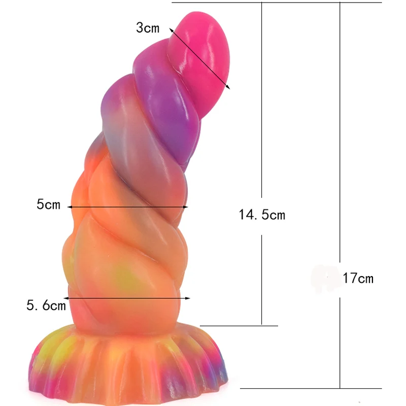 6 Inch Small Anal Plug Multi-Color Sex Toy Luminous Butt Stimulation with Strong Suction Cup for Women
