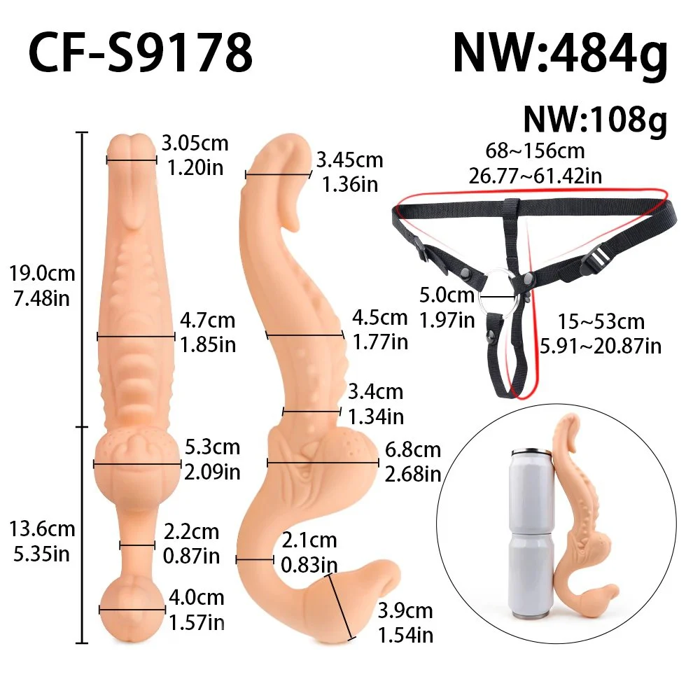 Interactive Double-Ended Fantasy Dildo Adult Sex Toy Available in Four Colors, Ideal for Same-Sex Couples