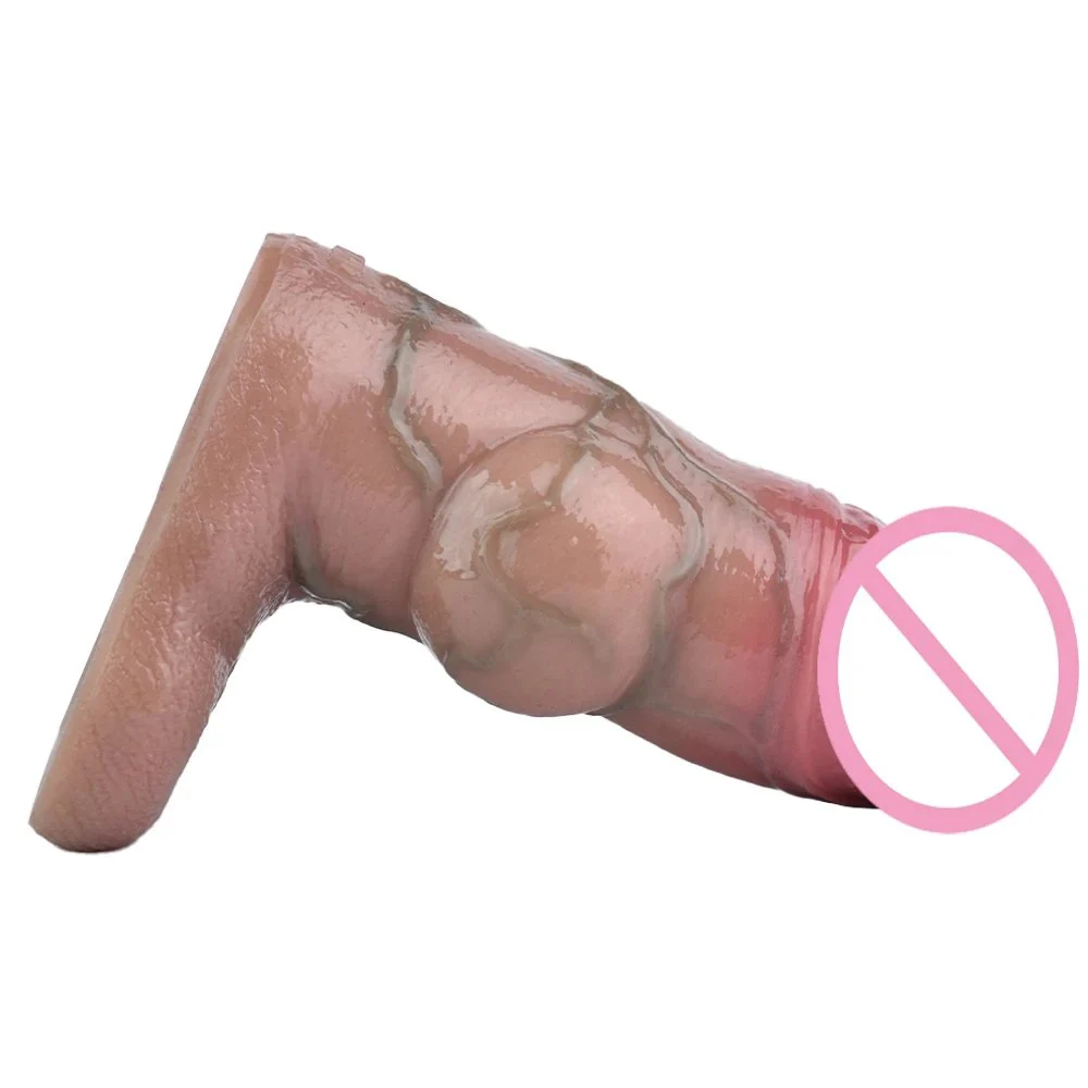 Soft Cock Sleeve with Knot Penis Enlargement Extensions Condom 4.9in Sex Toys for Men Couples Adults Products Intimate Goods