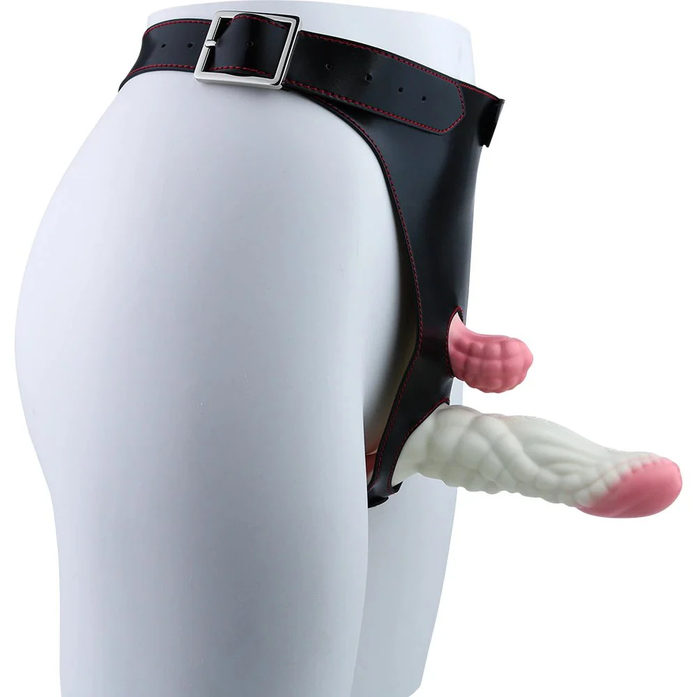 Three-head Vibrating +heating Head Dual-Person Wearable Vibrator for Female Masturbation Soft Silicone Material