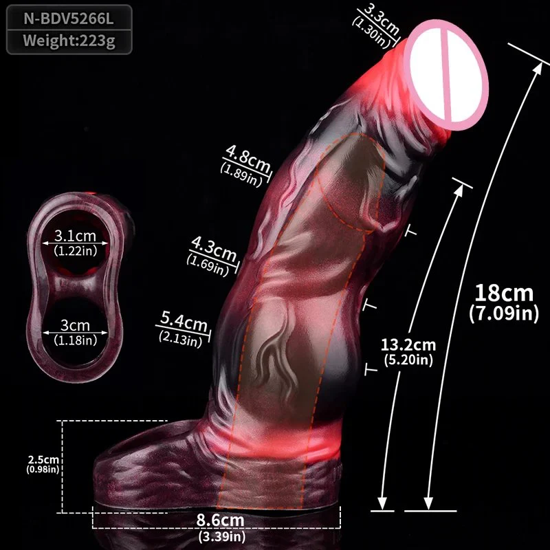Silicone Safety Dildo Cover with Vibrating Insert, Effective Penis Enlargement Adult Sex Toys for Men