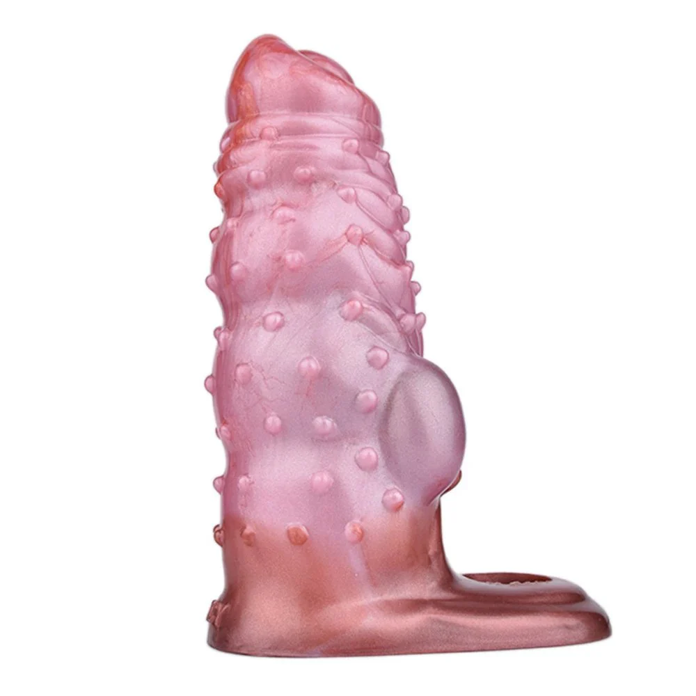 Reusable Silicone Wolf Teeth Sleeve Enlargement Dildo Strong Stimulation Clitoris Making Woman Orgasm for Men