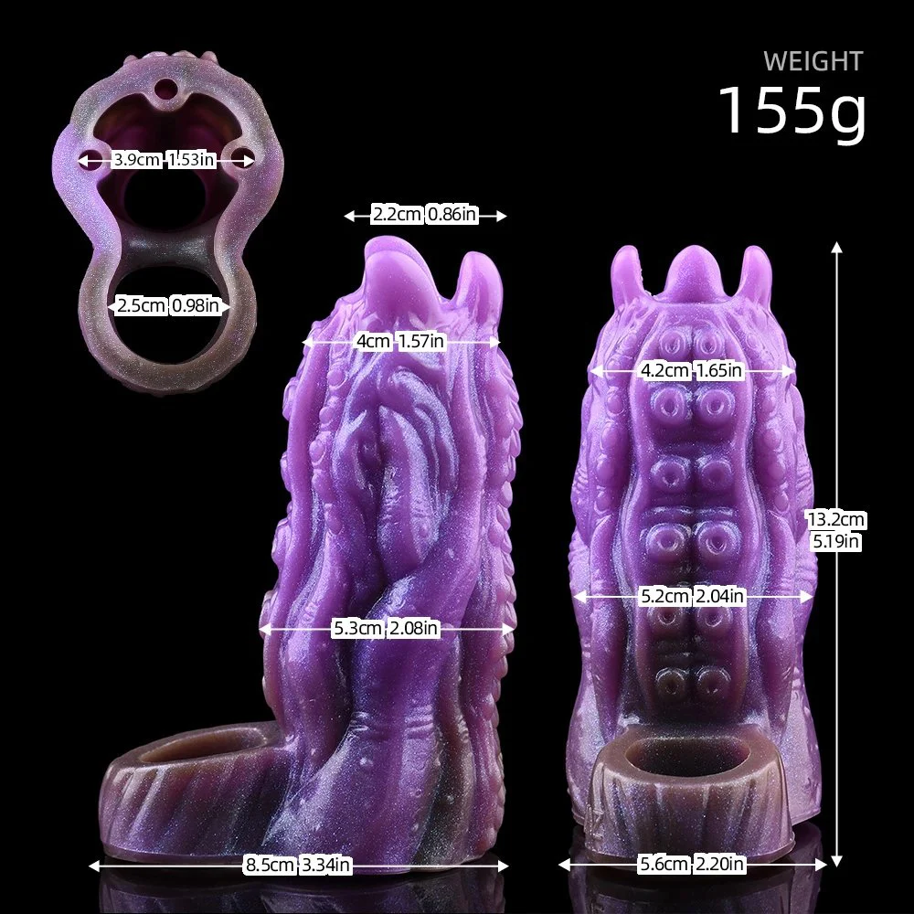 Tentacle Shape Male Penis Sleeve, Cock Sleeve with Penis Ring,Silicone Penis Extender Enlarger Sleeve Cock Extension Sleeve