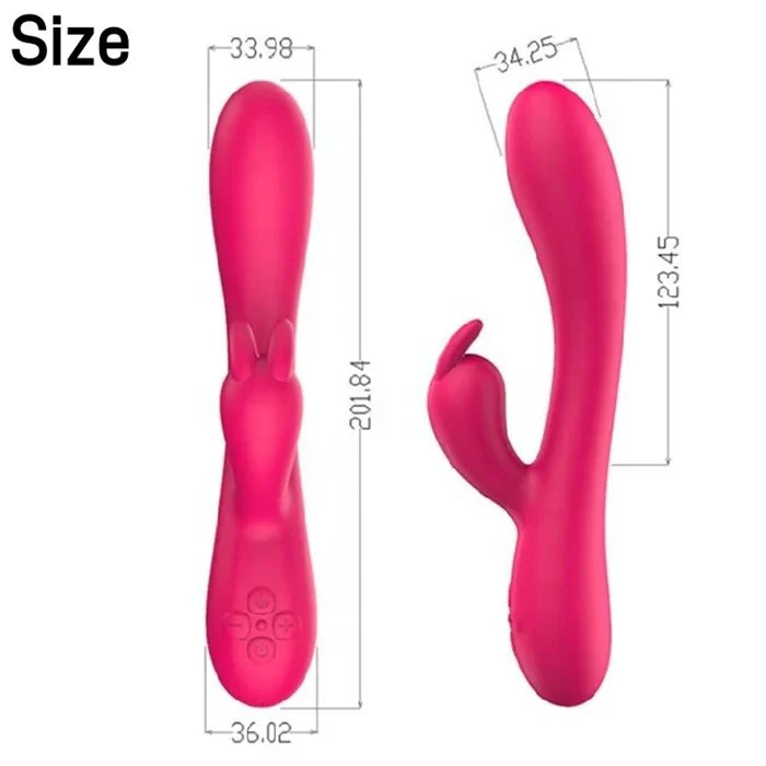 16-Frequency Rabbit Wand Massage Dildo Vibrator USB Power Supply with Double Head Silicone Material