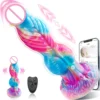 APP Remote Control Telescopic Vibration Soft 7-Speed Phoenix Shaped Butt Plug Alien Safe Silicone Anal Plug Giant Dilation