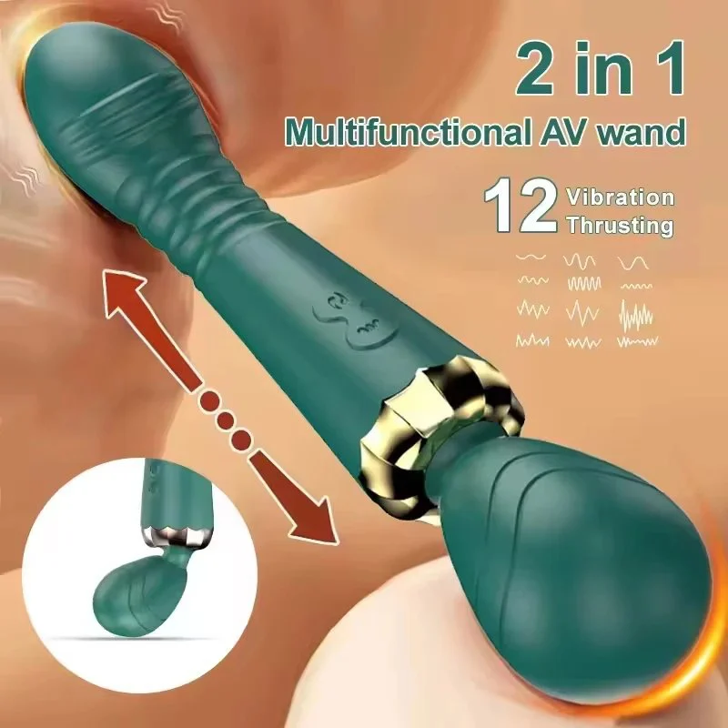 12 Frequency Food Grade Silicone Massager Stretch Toys for Adults Vibrator Wand for Woman