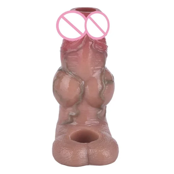 Soft Cock Sleeve with Knot Penis Enlargement Extensions Condom 4.9in Sex Toys for Men Couples Adults Products Intimate Goods