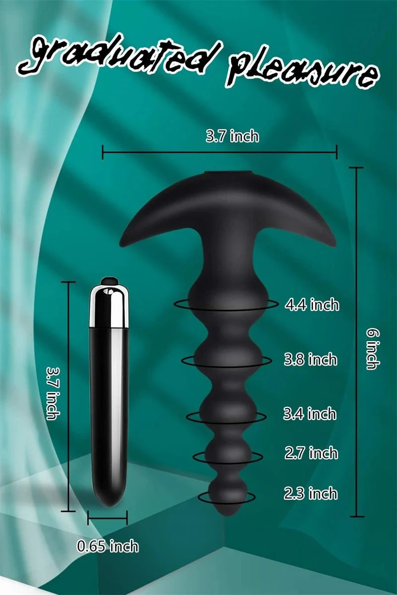 Electric Silicone Anal Beads Butt Plug Vagina Vibrator for Women and Men Gay Sex Toys for Mutual Anal Masturbation