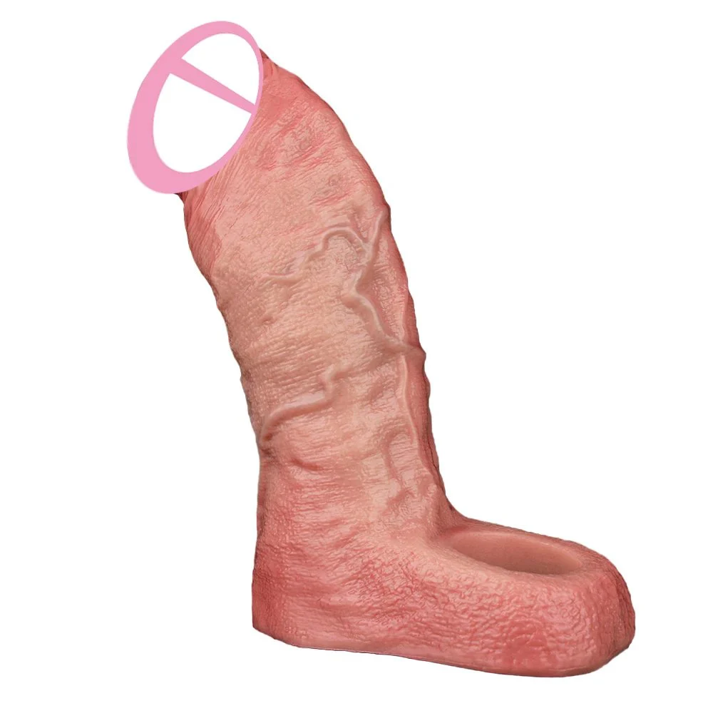 Soft Silicone Penis Enlargement Sleeve Realistic Dildo Simulation Sex Male Penis Enlargement Couple Sex Toy