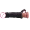 Soft Silicone Vibrating Penis Sleeve Multi Frequency Vibration Black Obsidian Wearable Male Enhancer