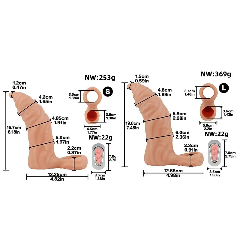 Skin Silicone Vibrating Penis Extender for Adults Realistic Penis Sleeve Experience Full Range of Sizes Available