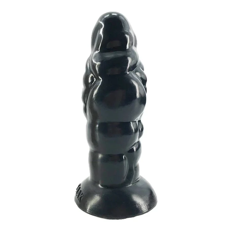 Insertable Length 16.3cm 4.5 Muscle Shape Large Silicone Dildo Giant Anal Butt Plug Toys Black Sex Products for Female