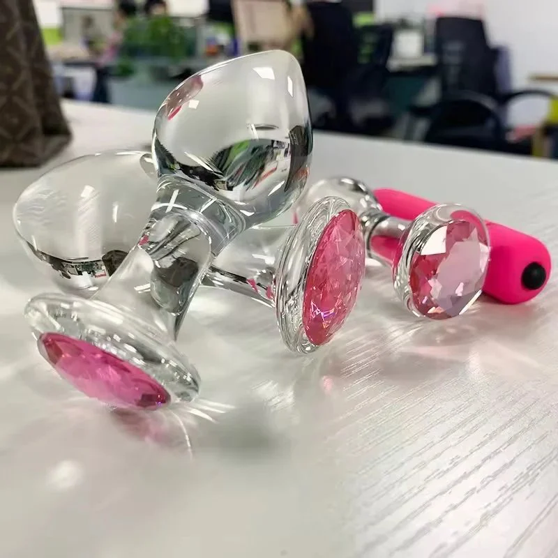 Crystal Anal Plug Jewelry SML Glass Massage Butt Plug Anal Trainer Sex Toy for Men & Women Anal Stimulation & Masturbation