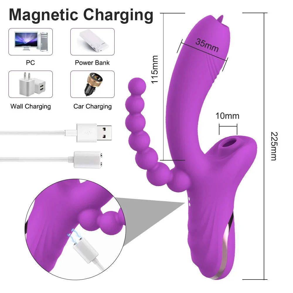 Gelance 3-in-1 Clitoral Vibrator for Women with Vacuum Suction USB Rechargeable Waterproof & 10 Frequencies-Adult Sex Toy