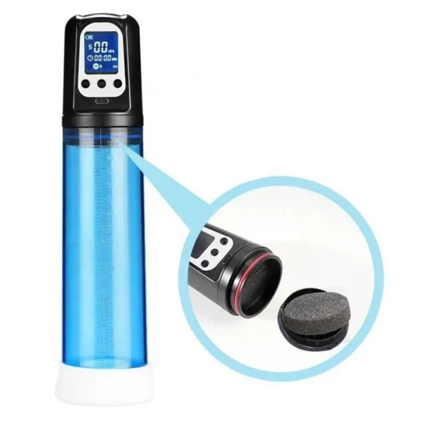 Automatic 4-Frequency LCD Vacuum Penis Pump Men's Enhancement Exercise Equipment Silicone and ABS Material for Sex Usage