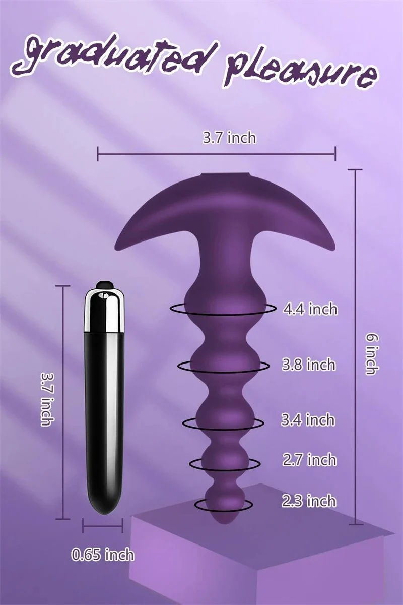Electric Long Anal Beads Silicone G Spot Massager Anal Beads Butt Plug Vibrator Erotic Prostate Vibrator