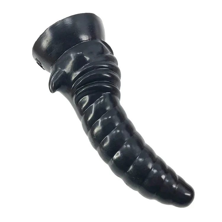 Insetable Length 19cm 7.5 4.1cm Thick Silicone Dildo Big Anal Butt Plug Sex Toys sharp Horn Black Anal Toys Sex