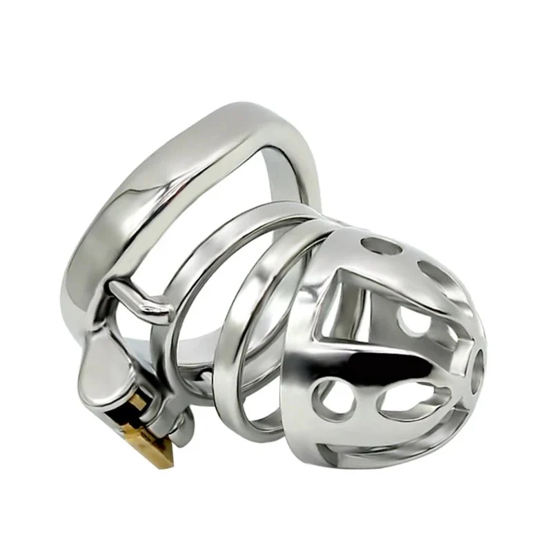 Adult Games Metal Hollow Male Chastity Lock Penis Cock Cage for Men Sex Toys