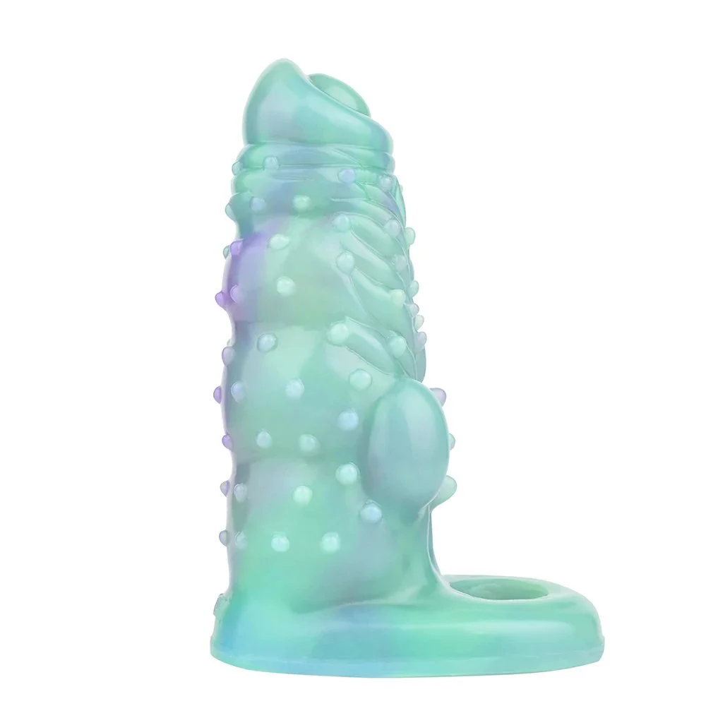 Silicone Cock Sleeves Extension Penis Extender Big Dildo Sleeves Hollow Dildos with Orgsm Stimulation for Men