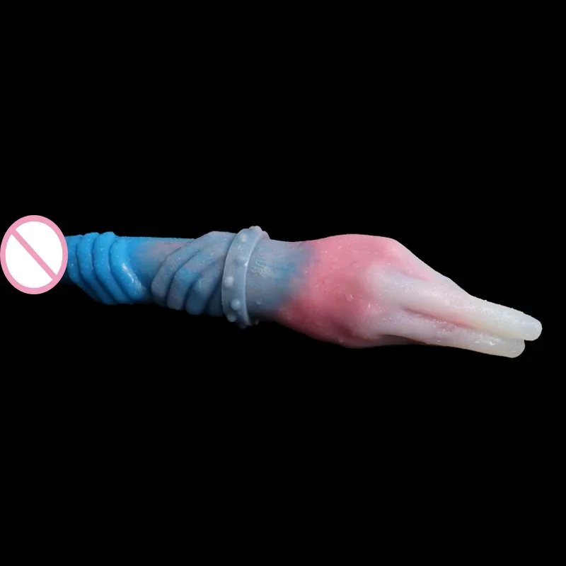 33cm Liquid Silicone Finger Shape Dildo Anal Plug Knotted Anal Dildo Lesbian Sex Toys for Women Couple Love