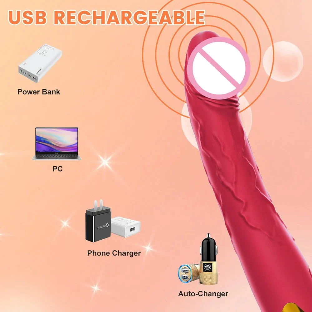 Powerful Female Masturbation 10 Modes USB G Spot Realistic Dildo Vibrator Sex Toys for Women
