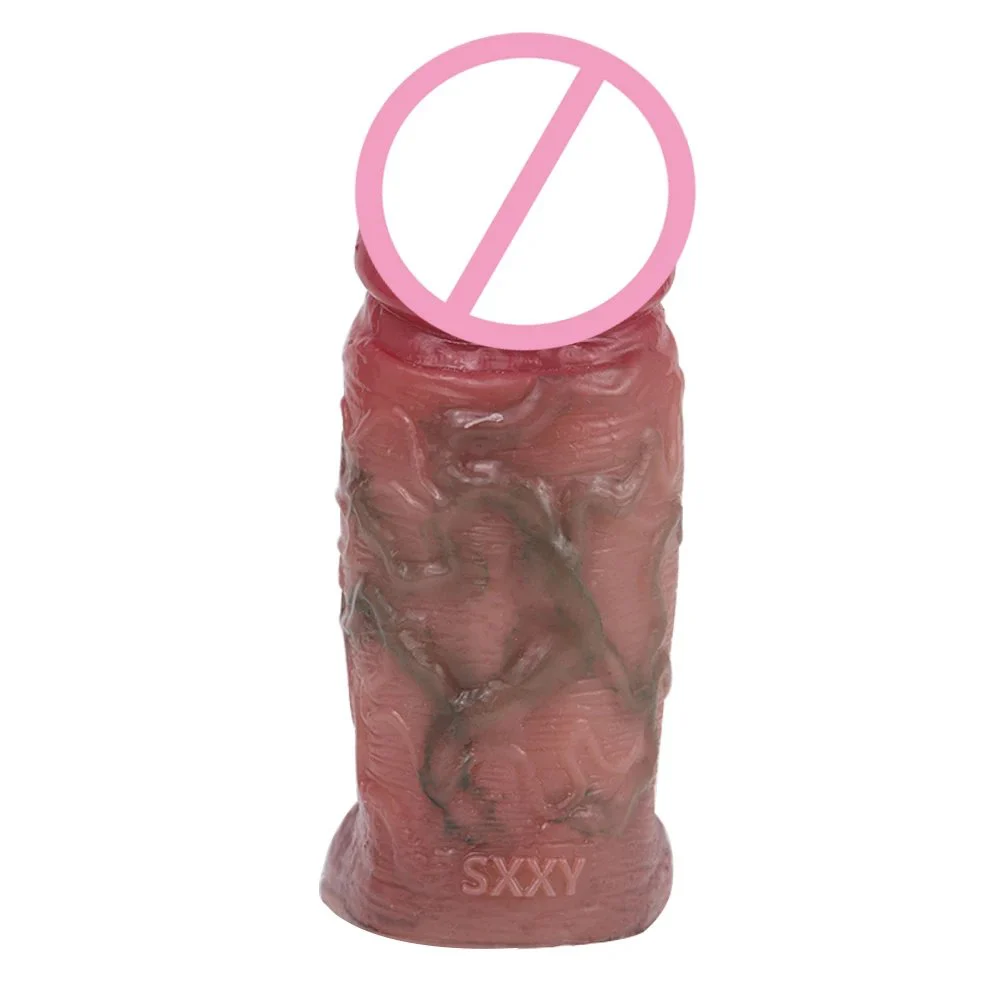 Super Soft Thick Reusable Condoms for Penis Sleeve Enlargement Vascular Prominence Sex Toy for Men