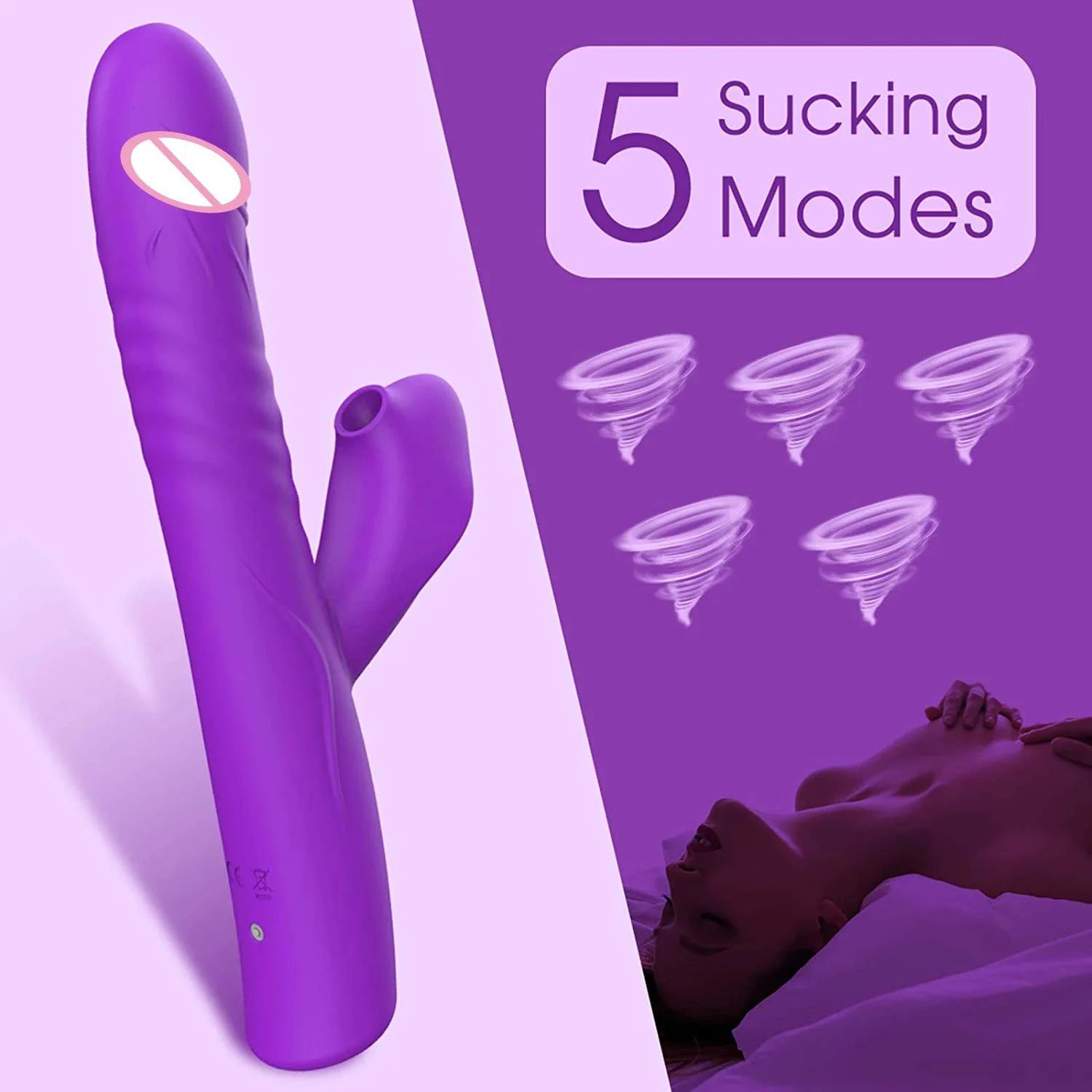 New Adult Automatic Telescopic Silicone Clitoris Orgasm G Spot Rabbit Vibrator Sex Toy for Women
