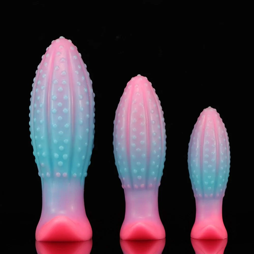 New Arrival Pineapple Anal Plug Luminous Silicone Masturbation Toy for Female & Male Bump Dotted Design