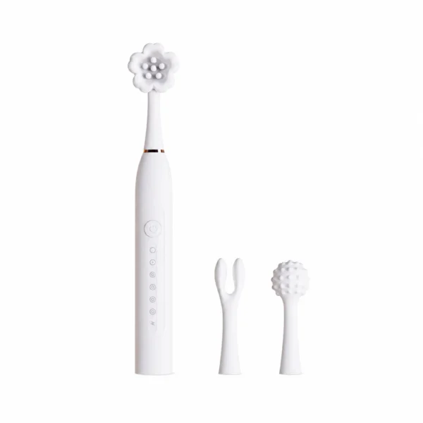 New Arrival Toothbrush Shaped 3 Silicone Heads Clit Nipple Stimulator G Spot Vibrator Sex Toys Women