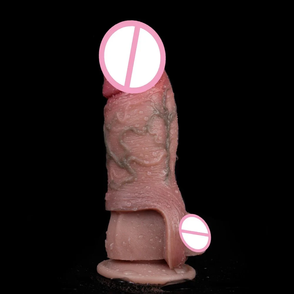 Super Soft Thick Reusable Condoms for Penis Sleeve Enlargement Vascular Prominence Sex Toy for Men