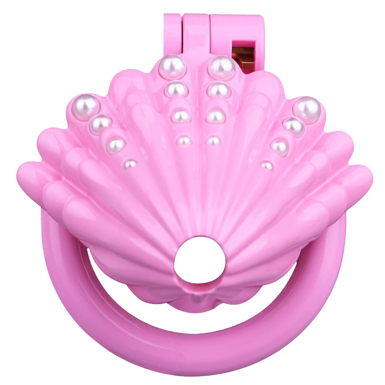 Pearl Shell Chastity Cage Kit ABS Resin Chastity Belt Elastic Strap on Urehtral Penis Lock Adult Sex Toy for Men Sissy