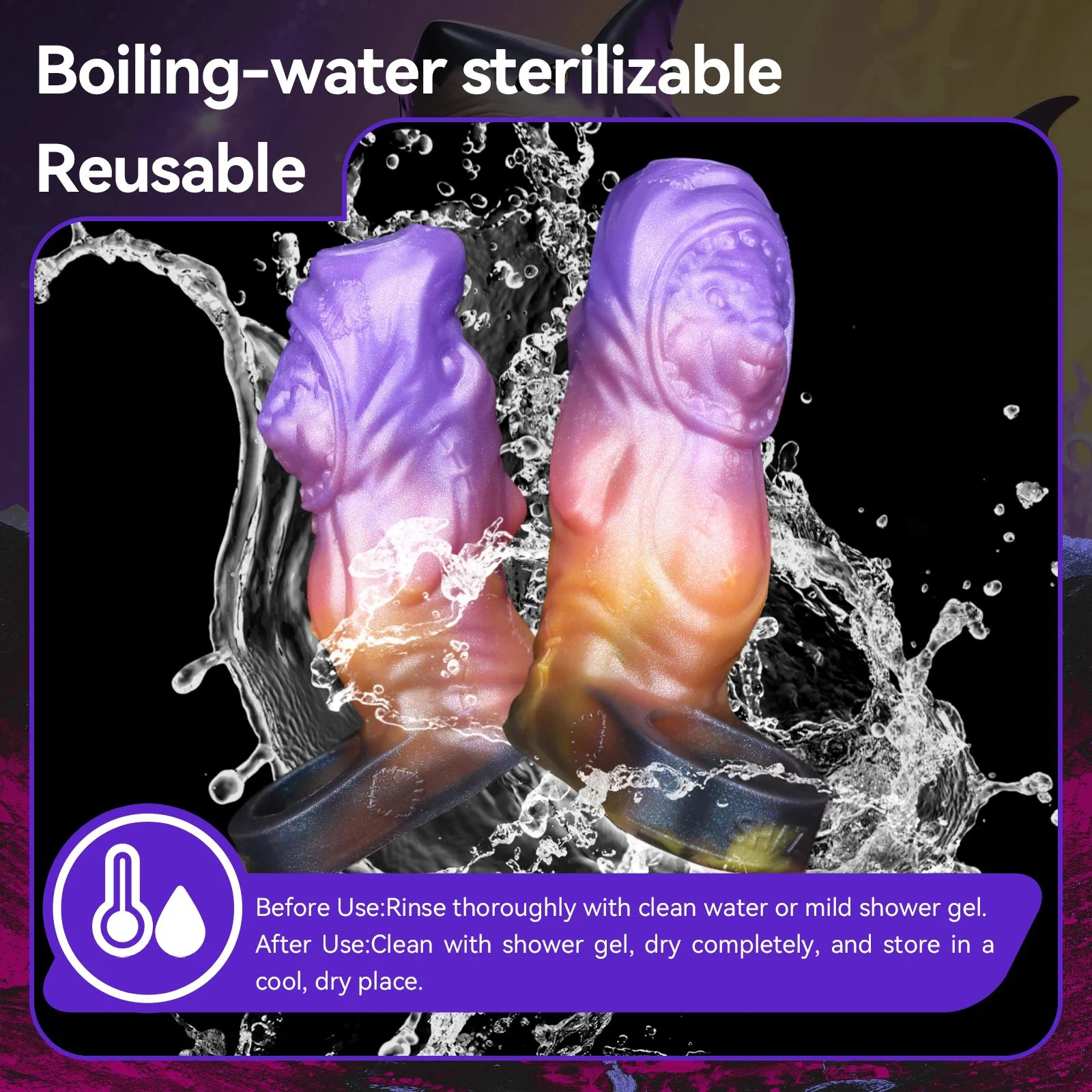 Safe Silicone Material Suitable for Male Sex Toys Penis Extender Opening Design Enlarge Penis Dildo Set
