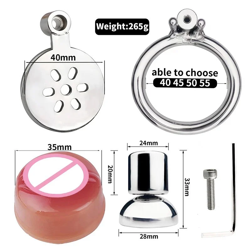 4 Active Size Rings Stainless Steel Sissy DIY Flat Pancake Chastity Cage Urethra Chastity Metal Ring