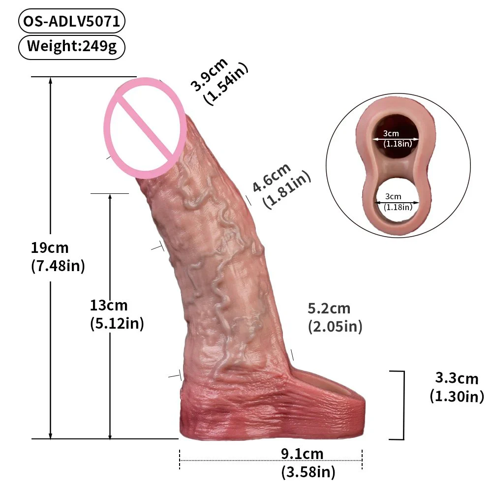 Super Simulated Best Penis Enlargement Penis Sleeve Liquid Silicone Material Male Penis Extender