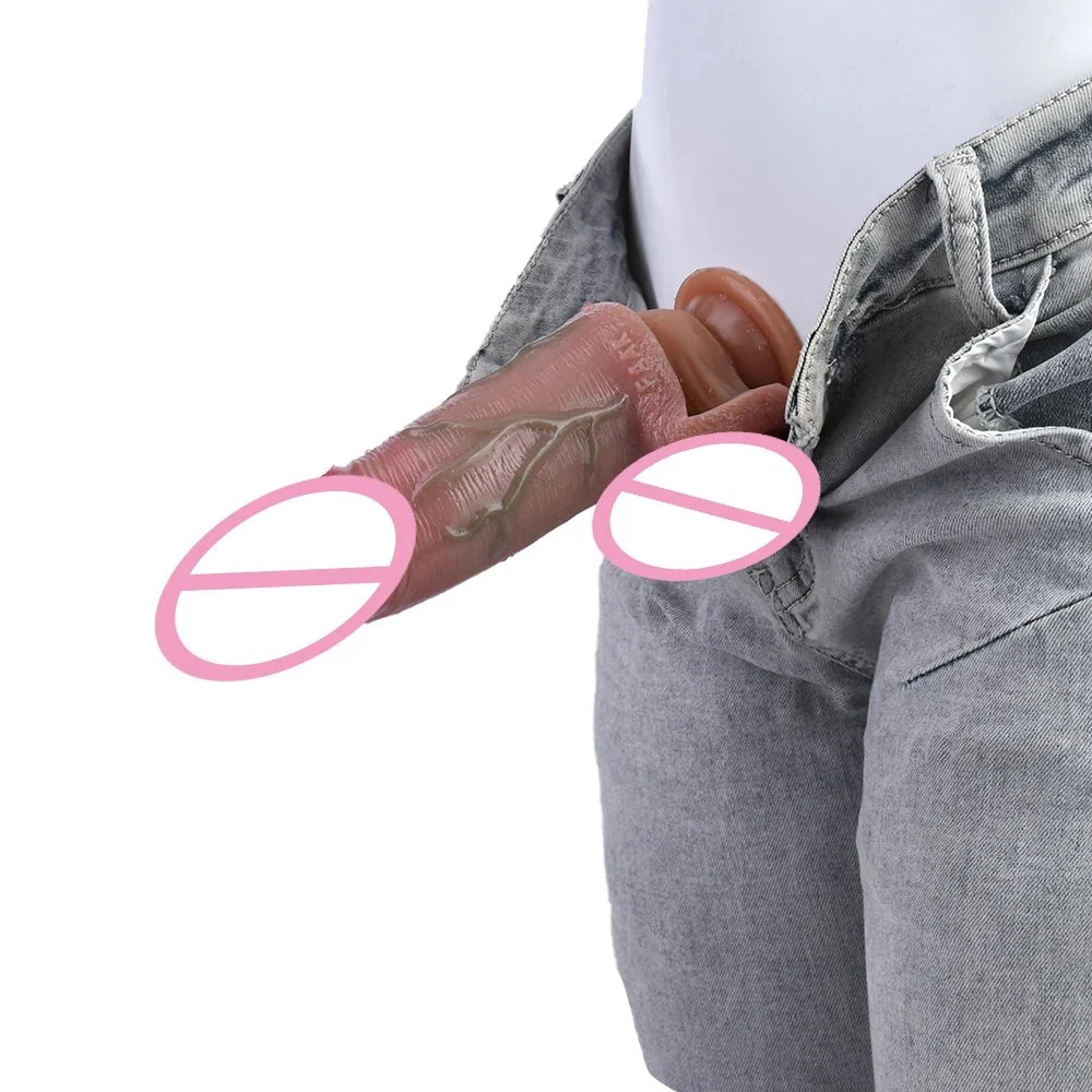 Support Droppingship Realistic Silicone Extension Penis Extender Big Dildo on Hollow Dildos Sleeves for Men