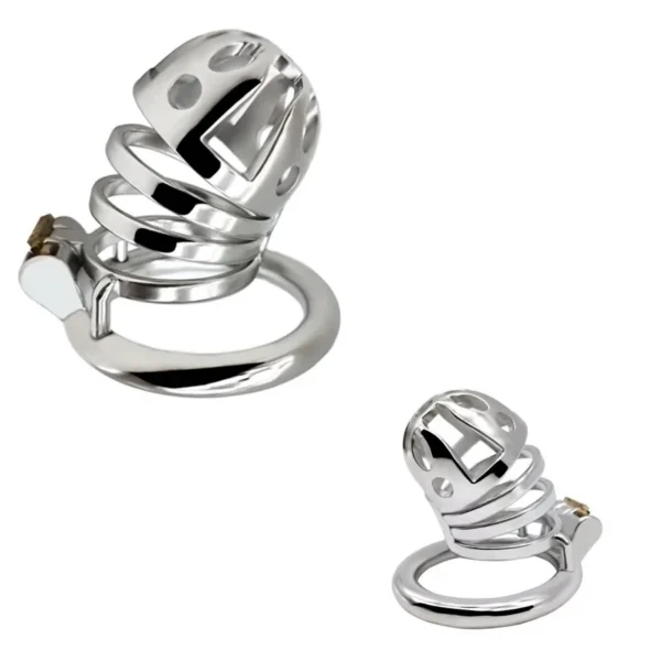 66mm Stainless Steel Male Chastity Cage, High Security Cock Lock for & Bondage Play