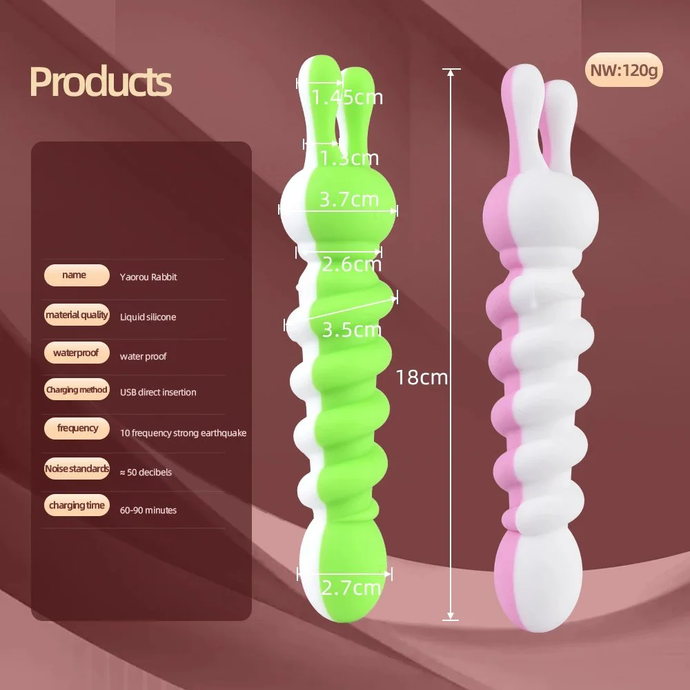Mini Vibrator Nipple Clamps Dual Head Soft Silicone Bunny Vibrator Sex Toys Vibrating Tail Butt Plug Toys
