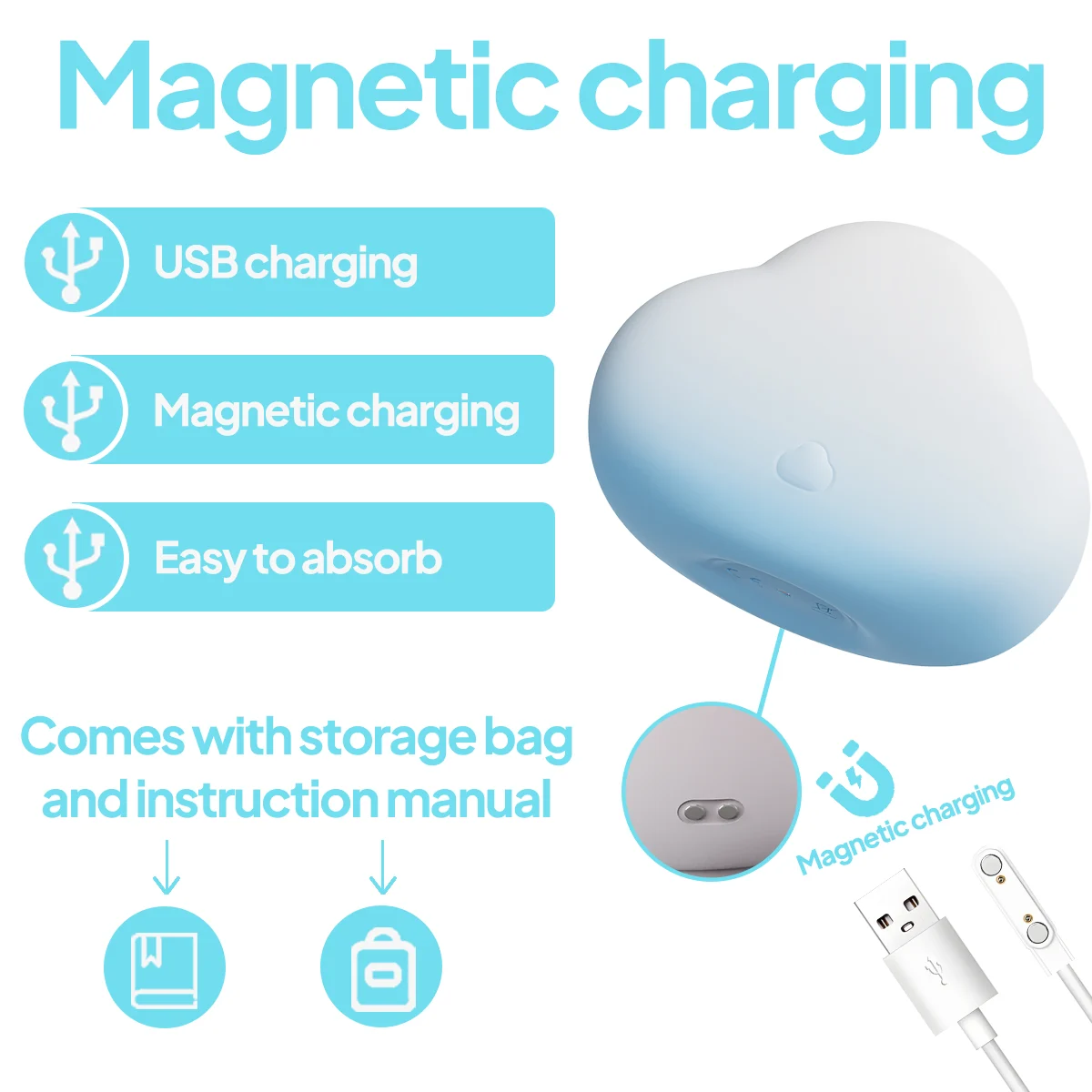 Pleasure Massager Air Sensor Soft Skin-friendly Silicone Quiet and Discreet Clitoris Sucking Clouds Vibrator