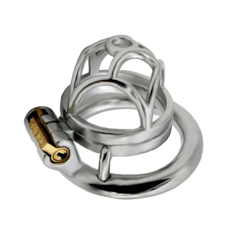 47mm 304 Stainless Steel Short Lock Penis Cage Male Chastity Device with Keyholder for Adult Sm Sex Toys