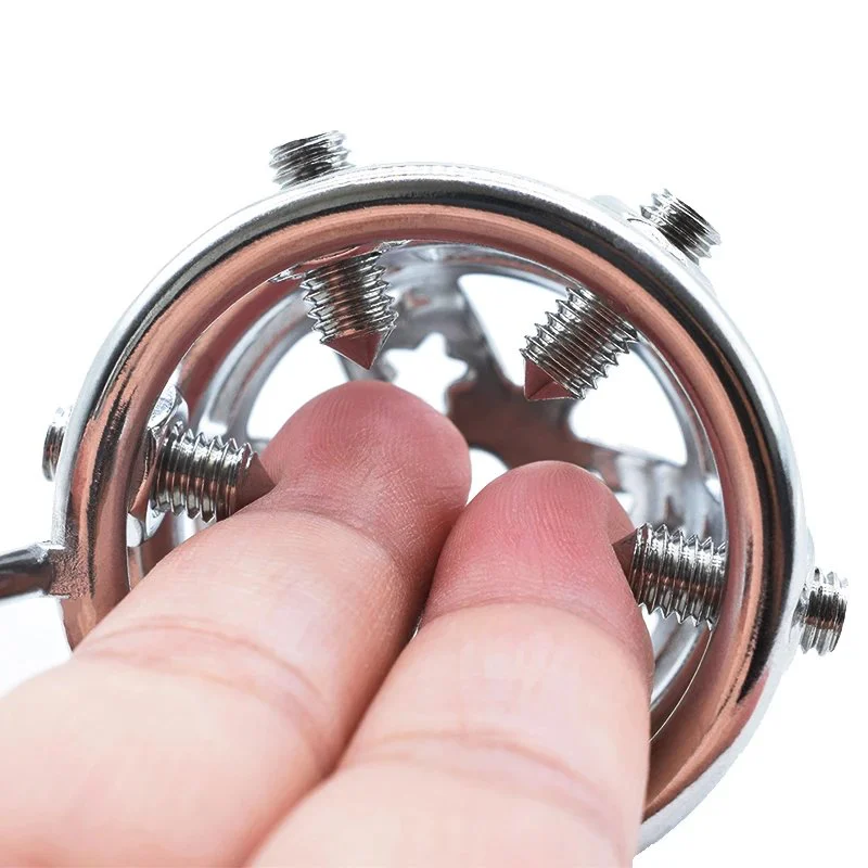5.9cm Lock Penis in Cage with Keyholder SM Sex Toys Man Metal Chastity Cage Spiked Chastity Device for Male