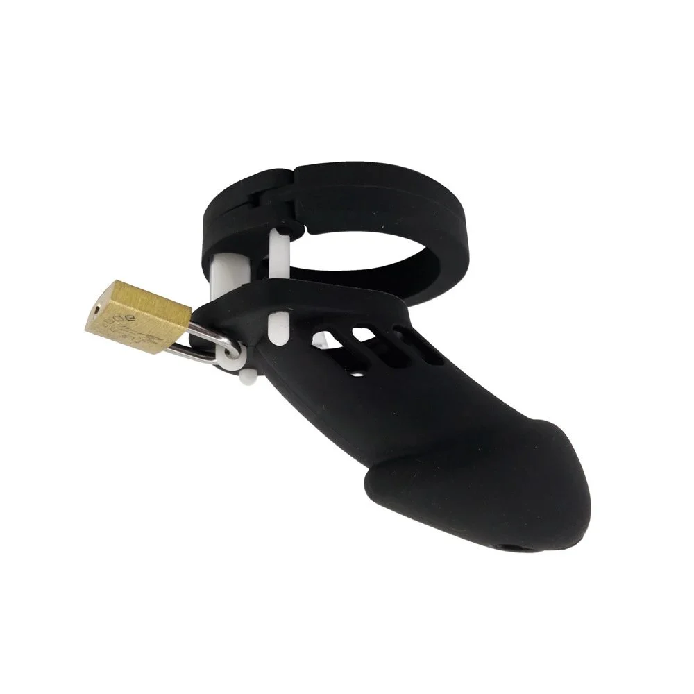 10cm 3.8cm Black Man Chastity Cage cock Lock Penis in Cage with Silicone Keyholder Chastity Male Chastity Device Sex