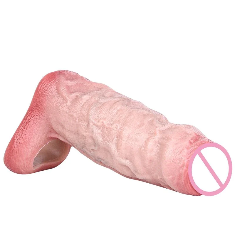 Silicone Realistic Penis Sleeve with a Realistic Feel Open-ended Penis Extender Suitable for Men Available in 2 Sizes