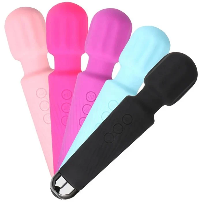 Powerful Wand Massager Vibrator Rechargeable Silicone Portable Handheld Clitoral G Spot Body Relaxation Adult Sex Toys for Women